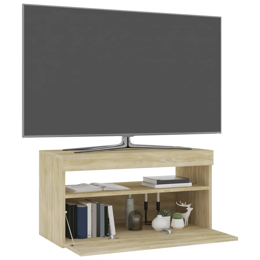 Meuble TV avec lumières LED Chêne sonoma 75x35x40 cm - 3