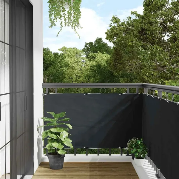 Écran de balcon Anthracite 75x500 cm Tissu Oxford
