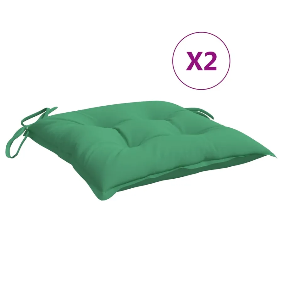 Coussins de chaise lot de 2 vert 50x50x7 cm tissu oxford - 2