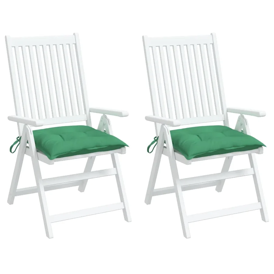Coussins de chaise lot de 2 vert 50x50x7 cm tissu oxford - 4