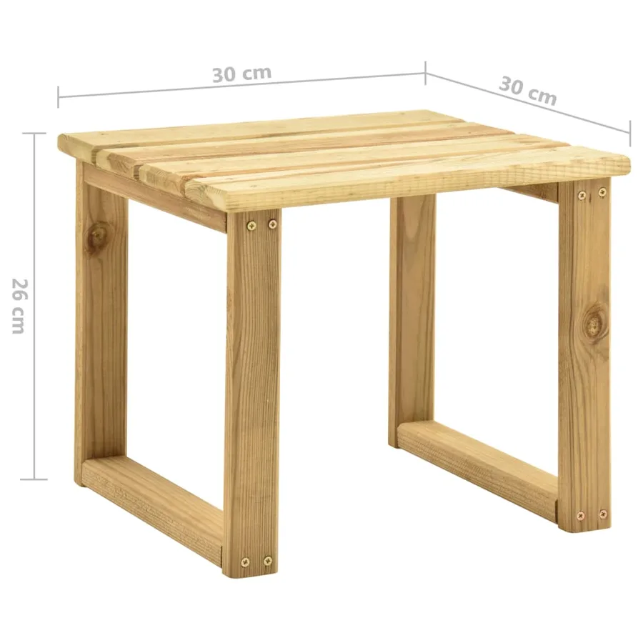 Table de transat 30x30x26 cm Bois de pin imprégné - 5