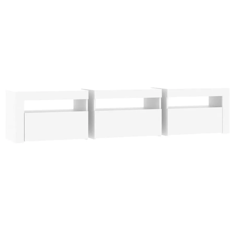 Meuble TV avec lumières LED Blanc 180x35x40 cm - 7