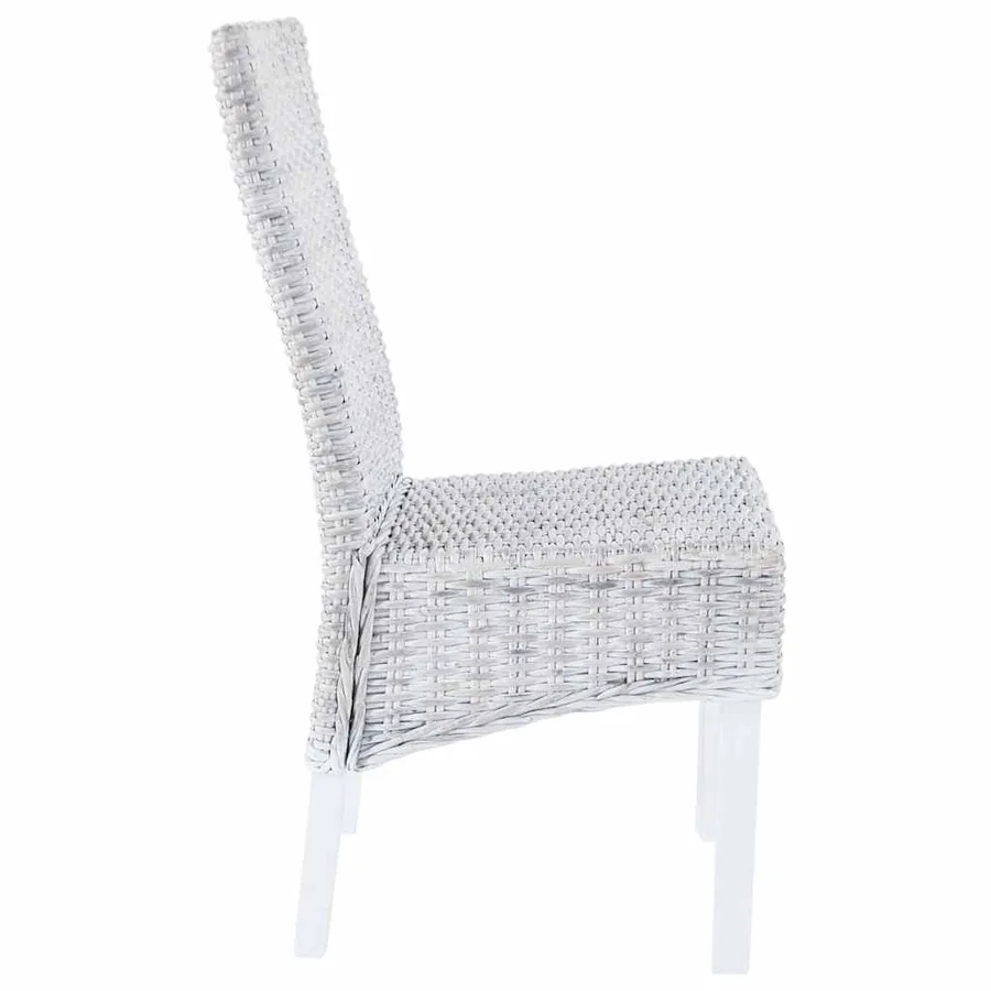 Chaises à manger lot de 2 rotin kubu et bois d'acajou - 4