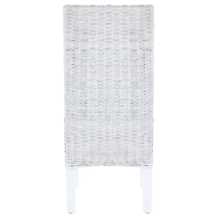 Chaises à manger lot de 2 rotin kubu et bois d'acajou - 5
