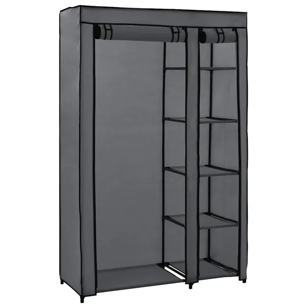 Garde-robe pliable Gris 110x45x175 cm Tissu