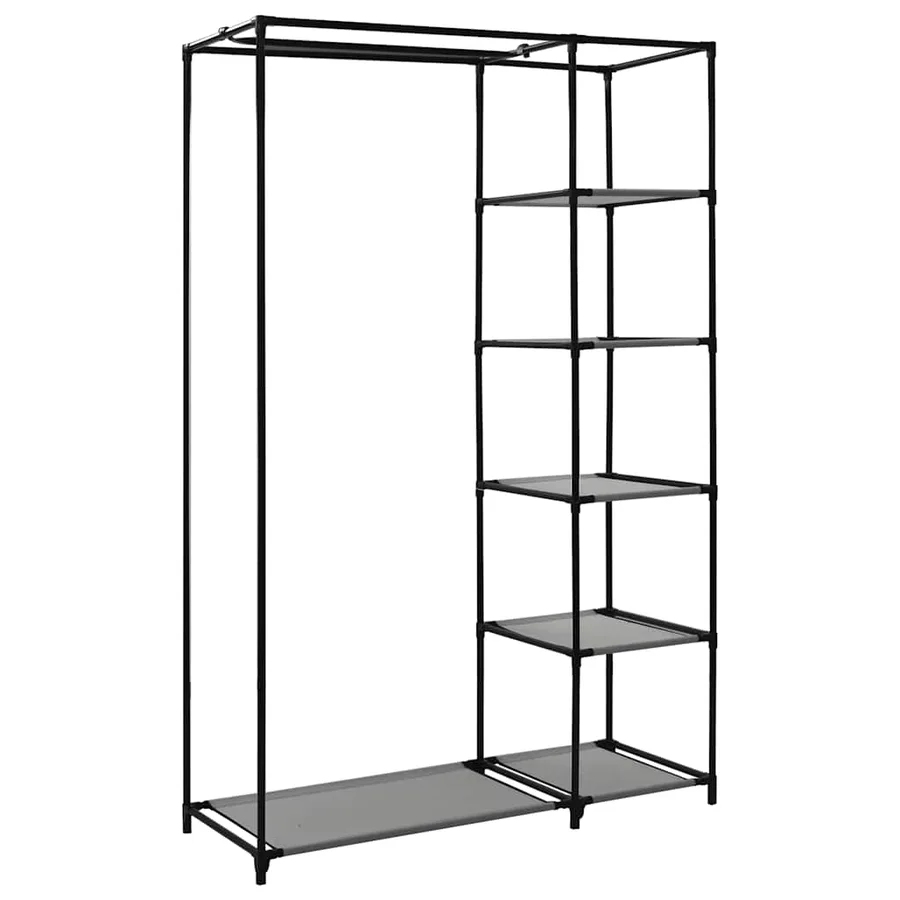 Garde-robe pliable Gris 110x45x175 cm Tissu - 6