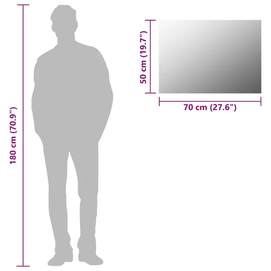 Miroir sans cadre 70x50 cm Verre - 8