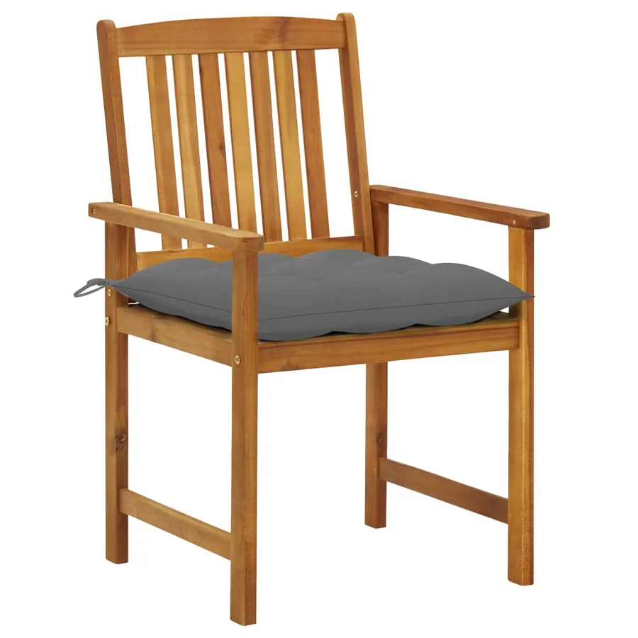 Chaises de jardin avec coussins lot de 2 Bois d'acacia massif - 2
