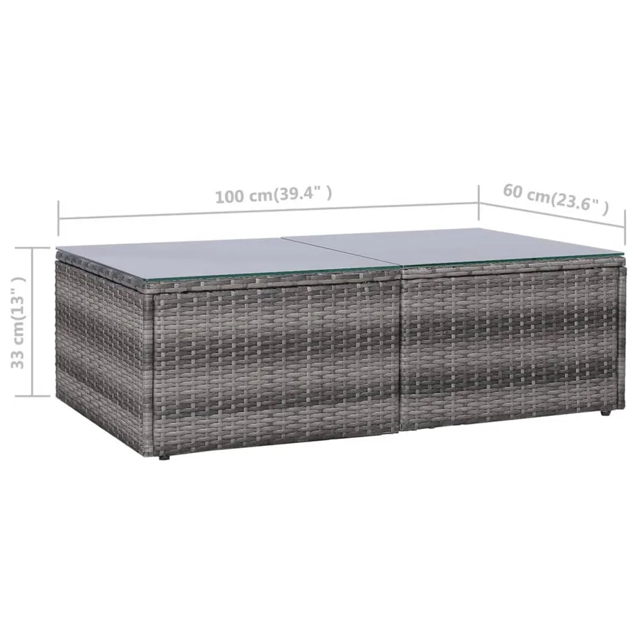 Salon de jardin 8 pcs avec coussins Résine tressée Gris - 10