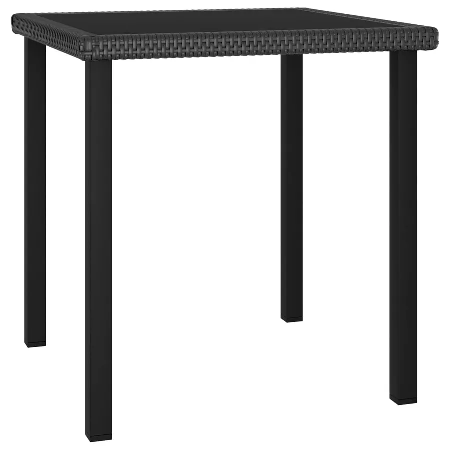 Ensemble à manger de jardin 3 pcs Résine tressée Noir - 3