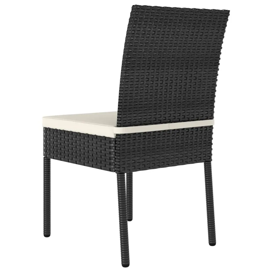 Ensemble à manger de jardin 3 pcs Résine tressée Noir - 9
