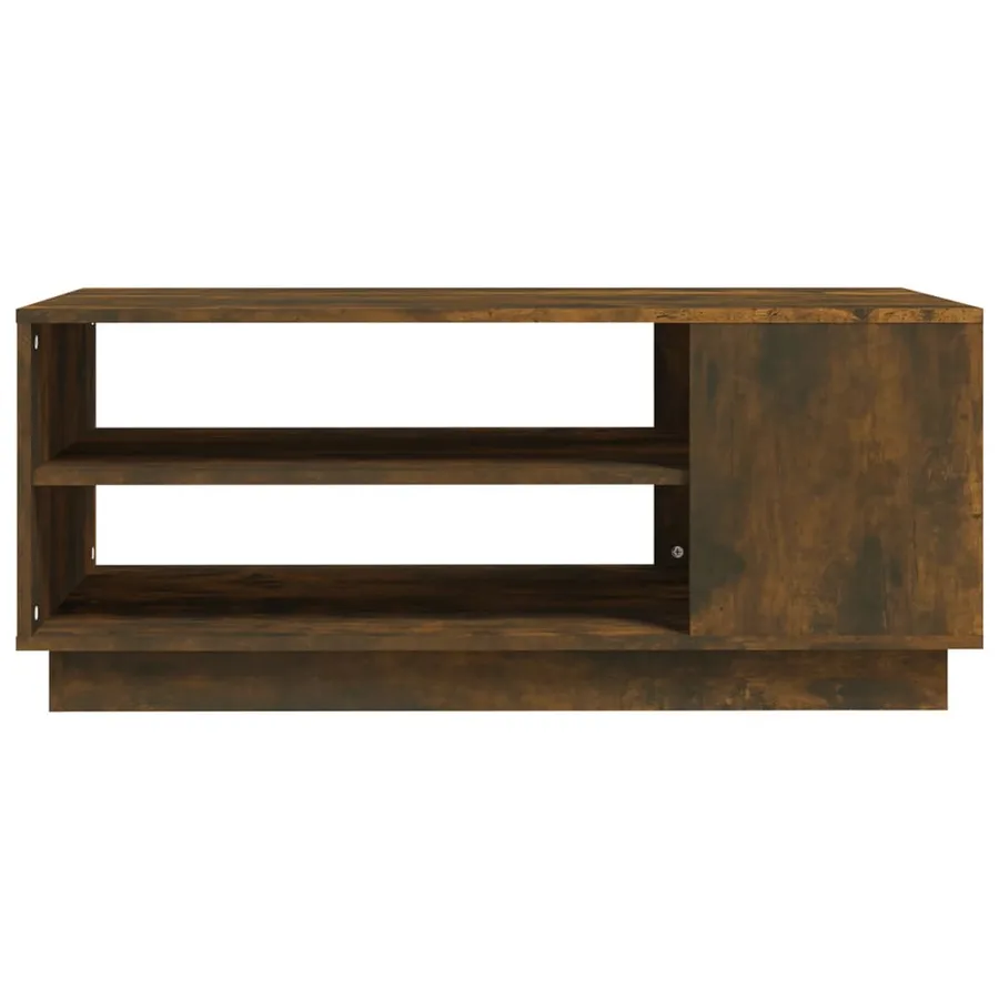 Table basse chêne fumé 102x55x43 cm bois d'ingénierie - 4