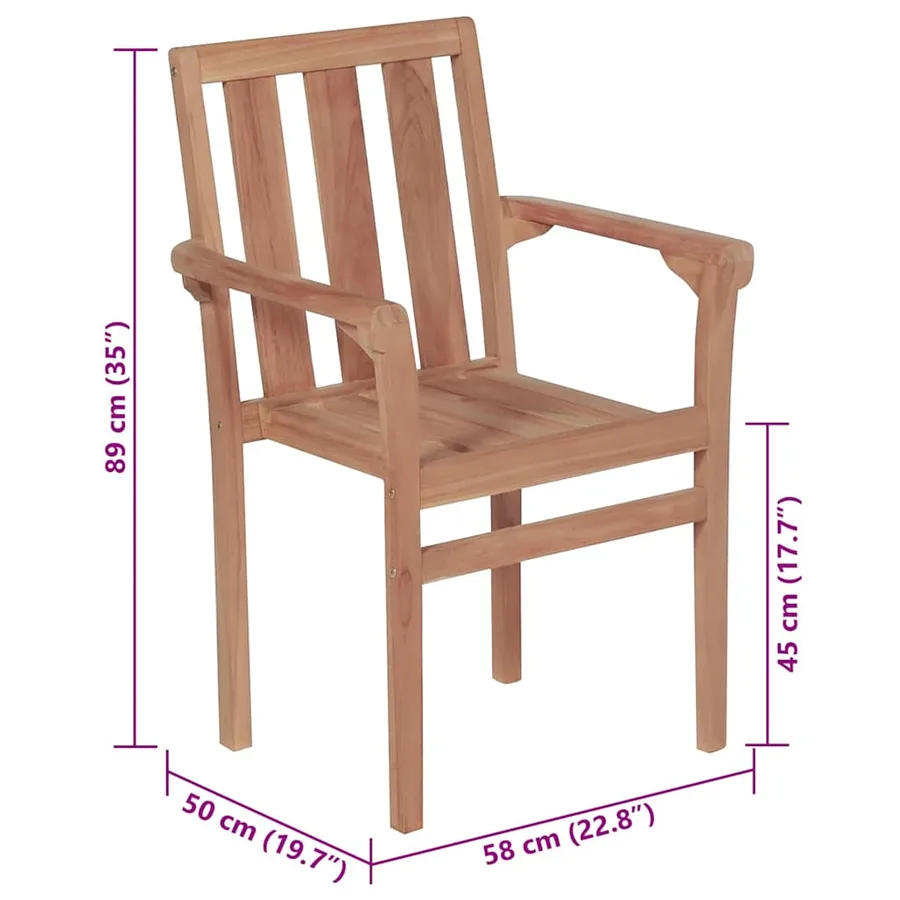 Chaises de jardin lot de 2 et coussins anthracite Bois de teck - 11