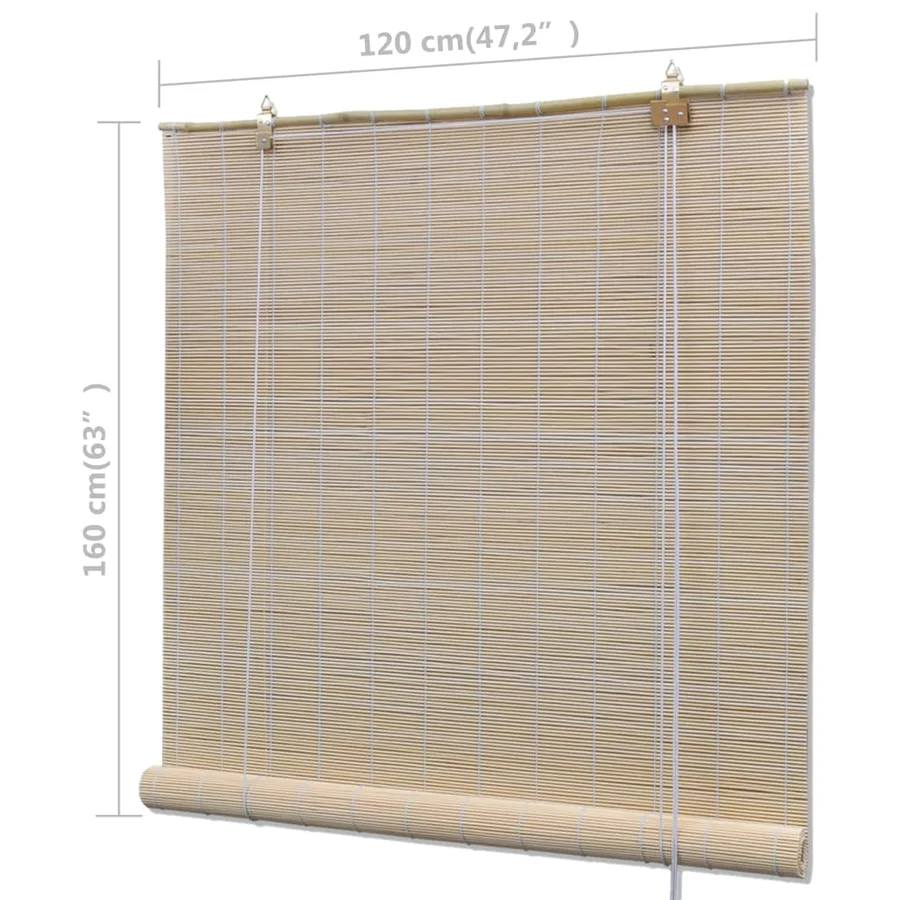Stores à rouleau Bambou naturel 2 pcs 120x160 cm - 7