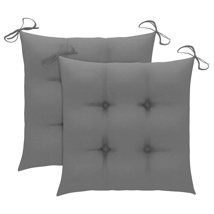 Chaise à bascule avec coussin gris Bois de teck solide - 2