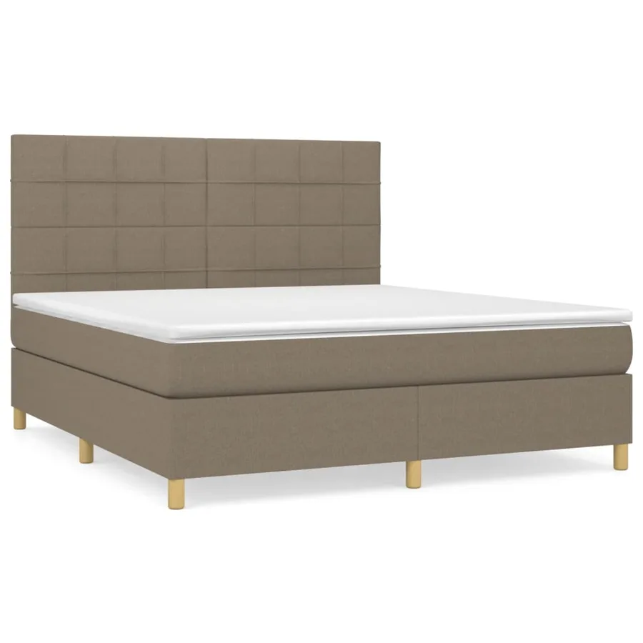 Sommier à lattes de lit avec matelas Taupe 180x200 cm Tissu - 2