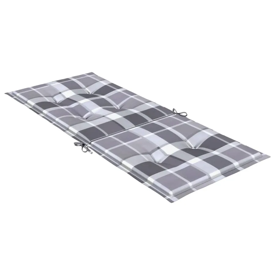 Coussins de chaise jardin à dossier haut lot de 6 carreaux gris - 6