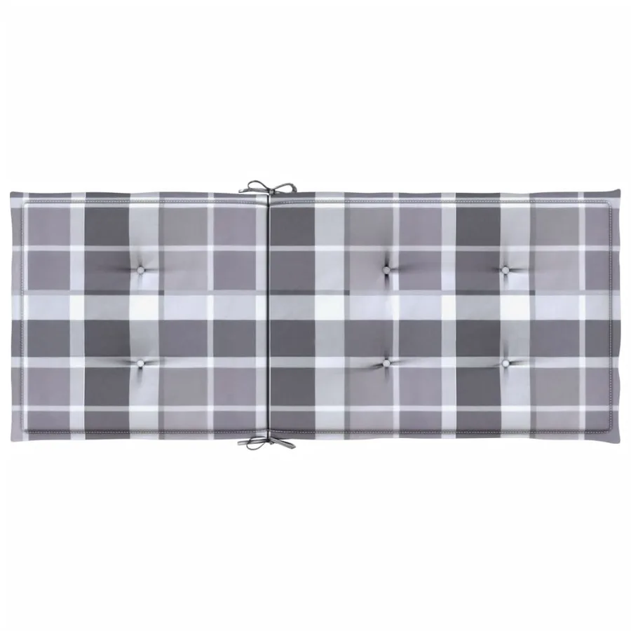 Coussins de chaise jardin à dossier haut lot de 6 carreaux gris - 7