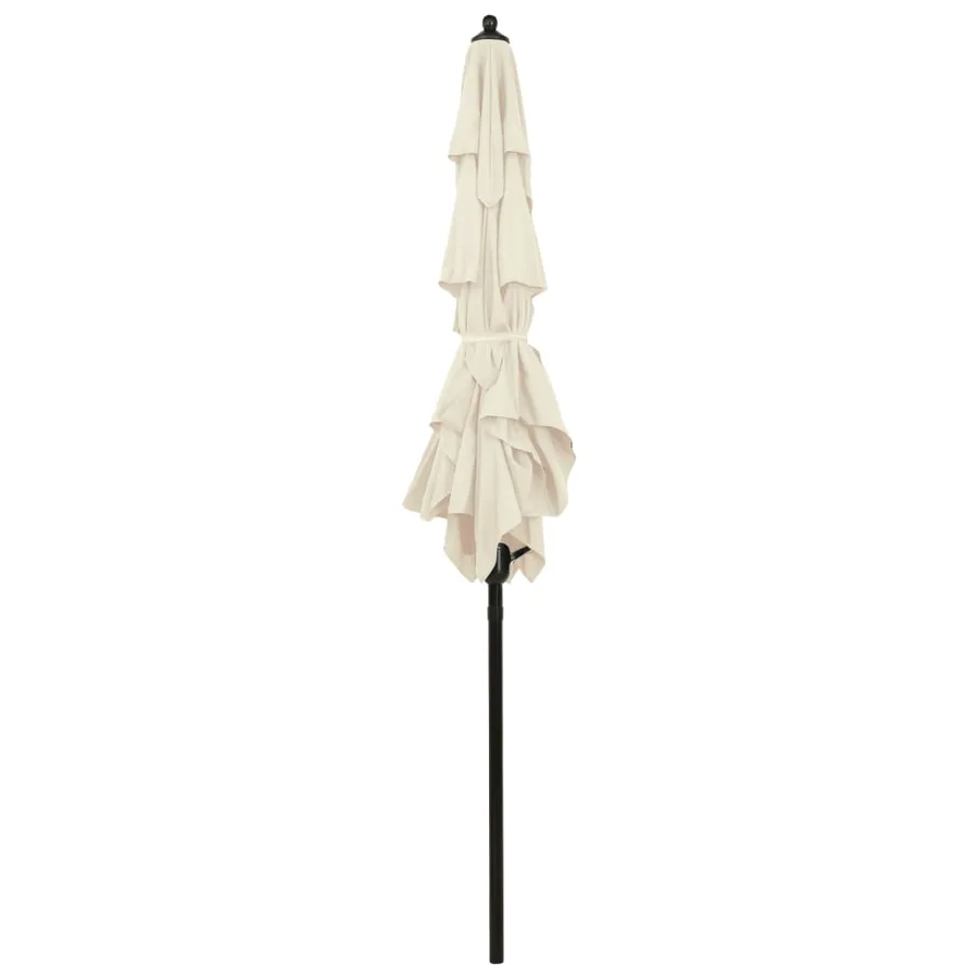 Parasol de jardin à 3 niveaux avec mât en aluminium sable 2x2 m - 4