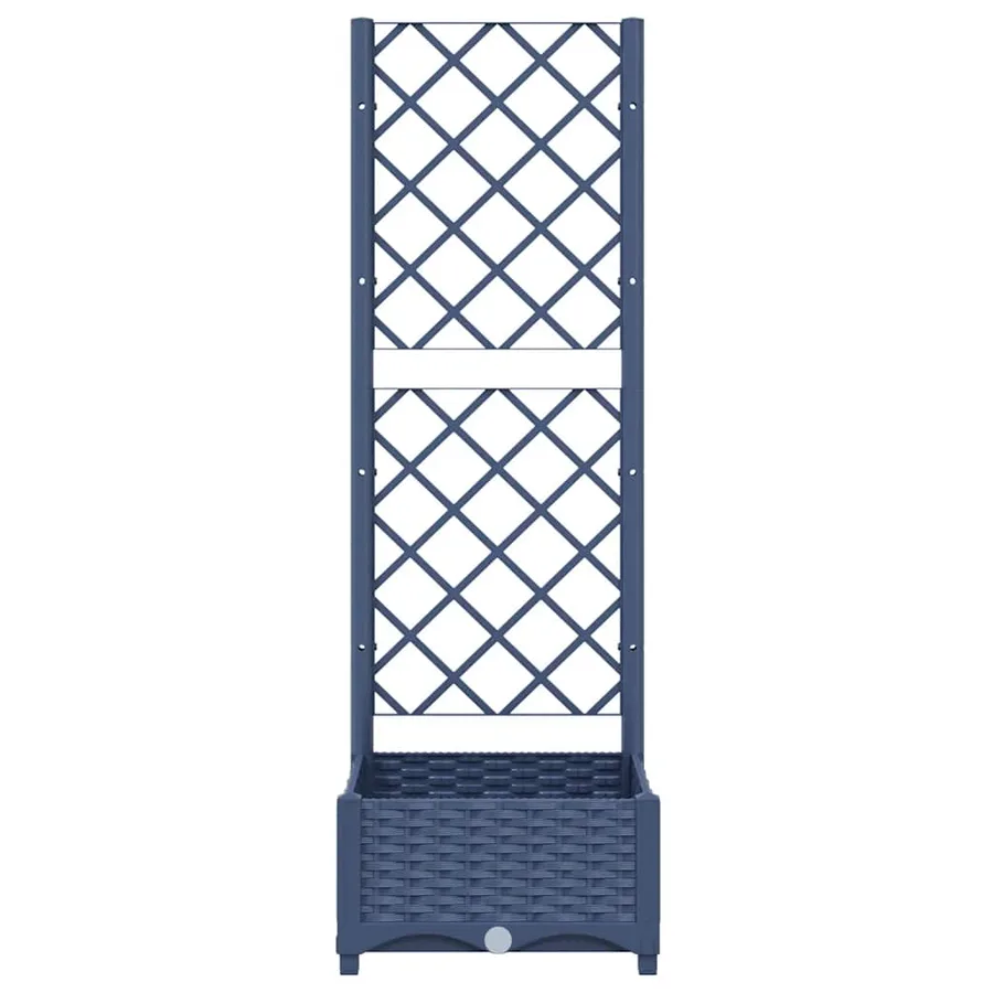 Jardinière avec treillis Bleu Gris 40x40x121,5 cm PP - 3