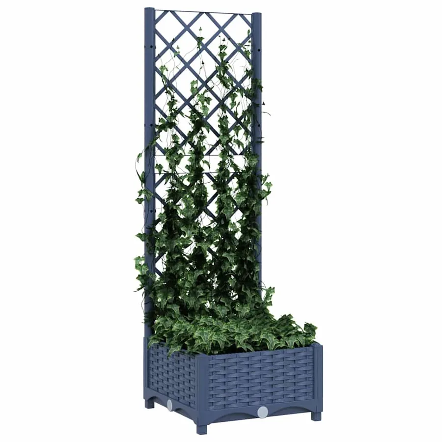 Jardinière avec treillis Bleu Gris 40x40x121,5 cm PP - 7