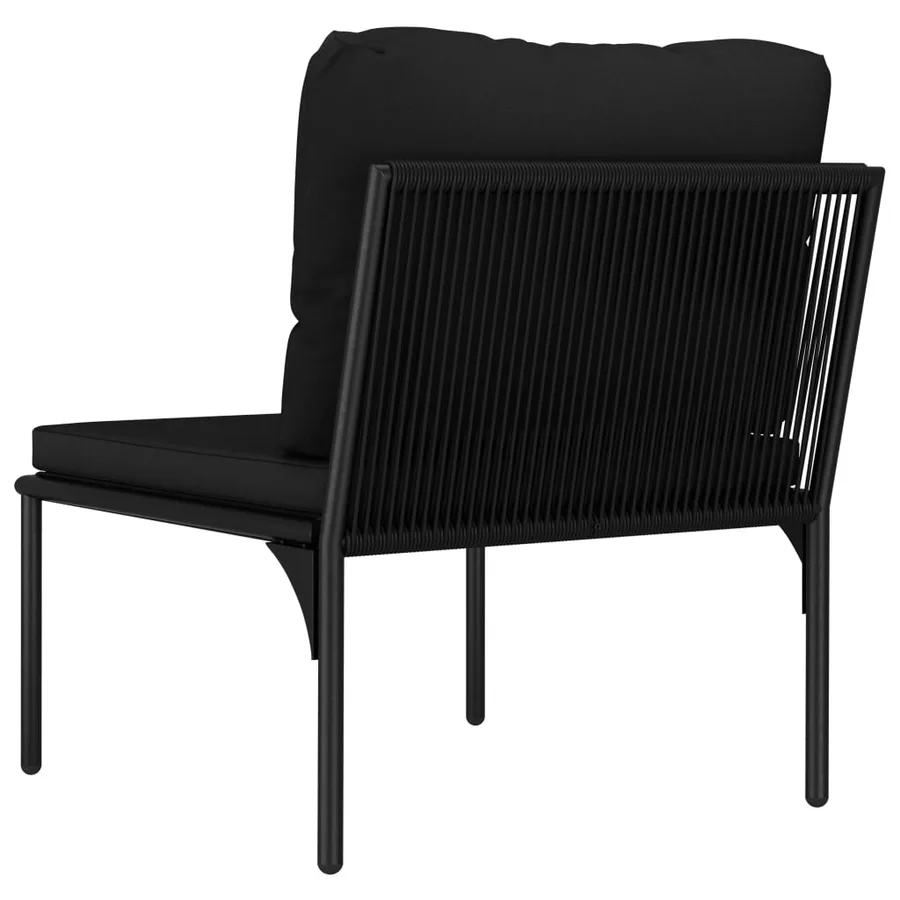 Salon de jardin 6 pcs avec coussins Noir PVC - 13