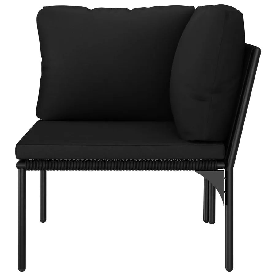 Salon de jardin 6 pcs avec coussins Noir PVC - 7