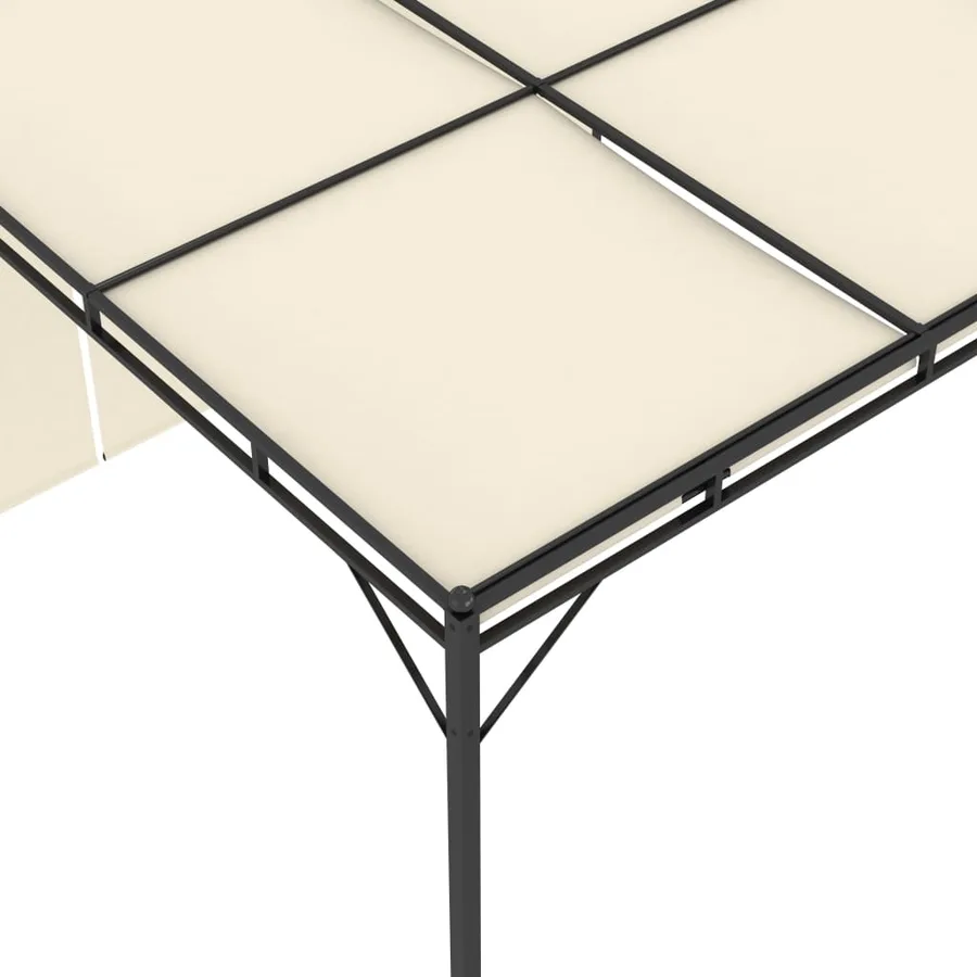 Belvédère de jardin avec rideau latéral 4x3x2,25 m Crème - 7