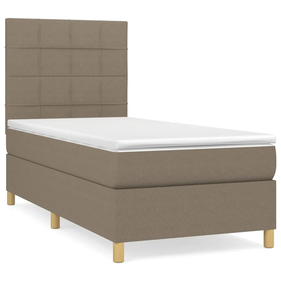 Sommier à lattes de lit avec matelas Taupe 90x190 cm Tissu - 2