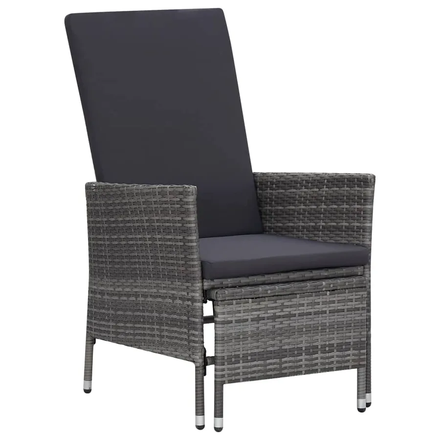 Salon de jardin 2 pcs avec coussins Résine tressée Gris - 2