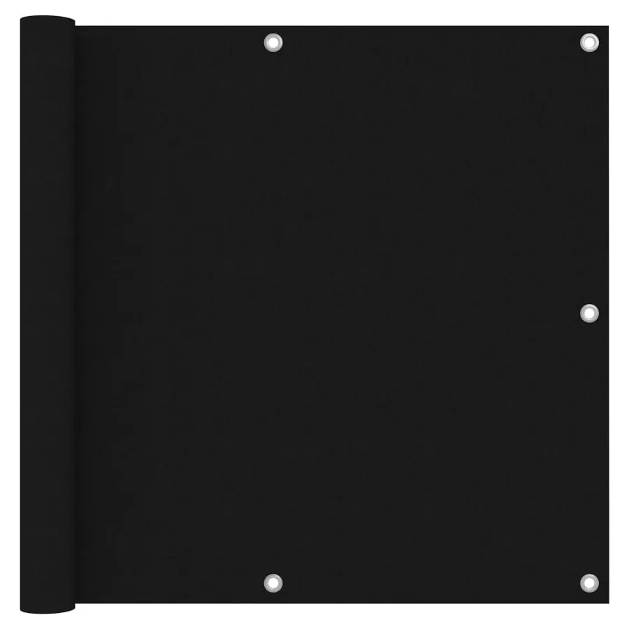 Écran de balcon Noir 90x500 cm Tissu Oxford