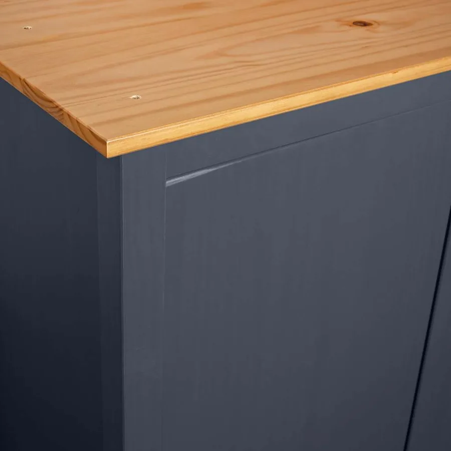 Garde-robe à 3 portes Hill Gris 127x50x170 cm Pin solide - 7