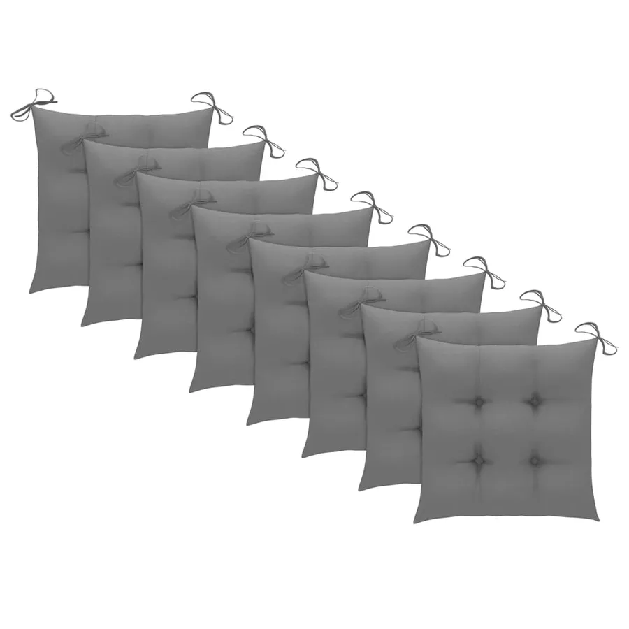 Chaises pliables de jardin avec coussins lot de 8 Teck solide - 7
