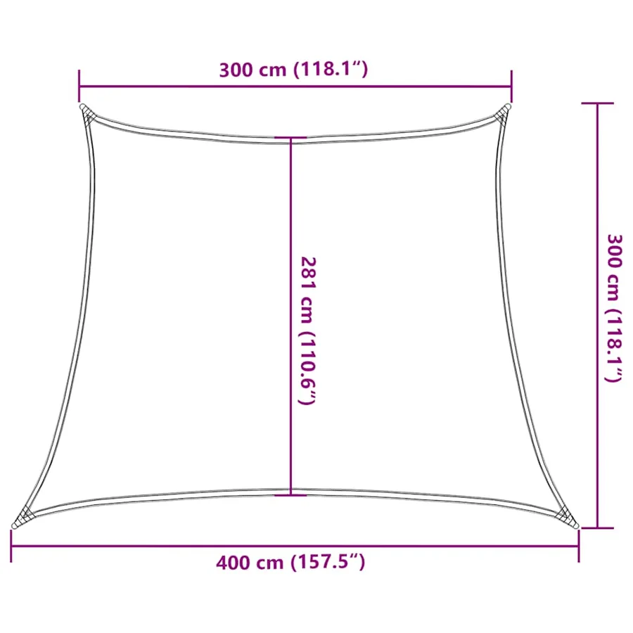 Voile d'ombrage 160 g/m² Taupe 3/4x3 m PEHD - 10