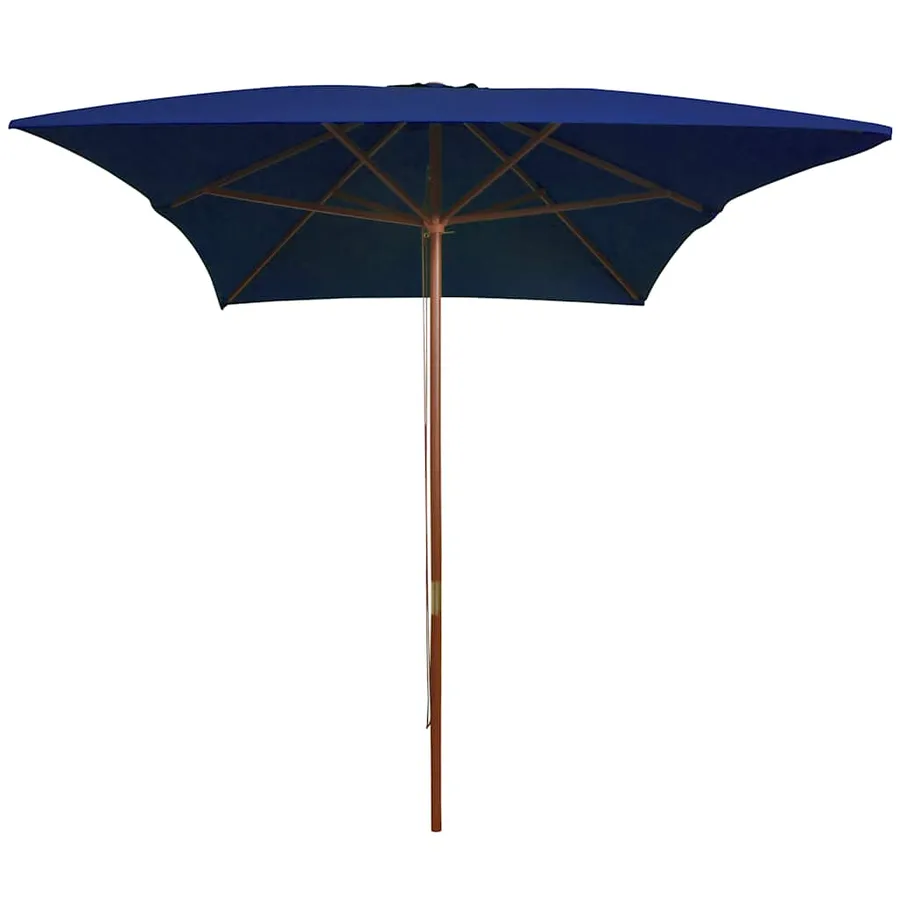 Parasol de jardin avec mât en bois bleu 200x300 cm - 2
