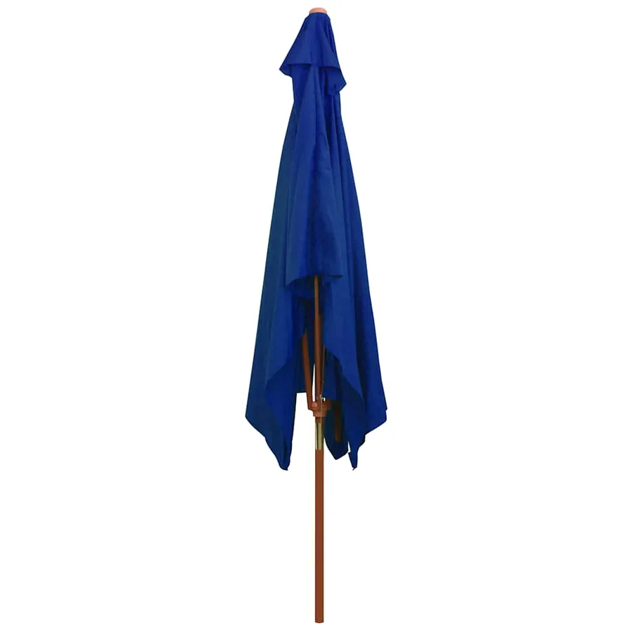Parasol de jardin avec mât en bois bleu 200x300 cm - 4