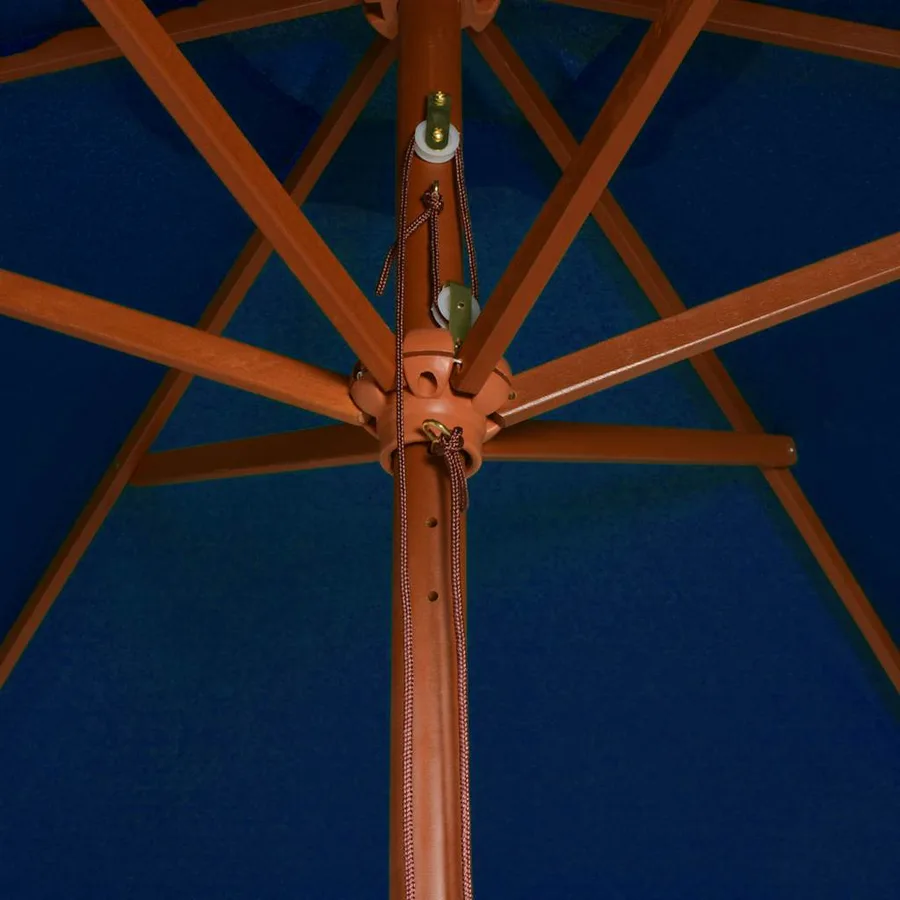 Parasol de jardin avec mât en bois bleu 200x300 cm - 5