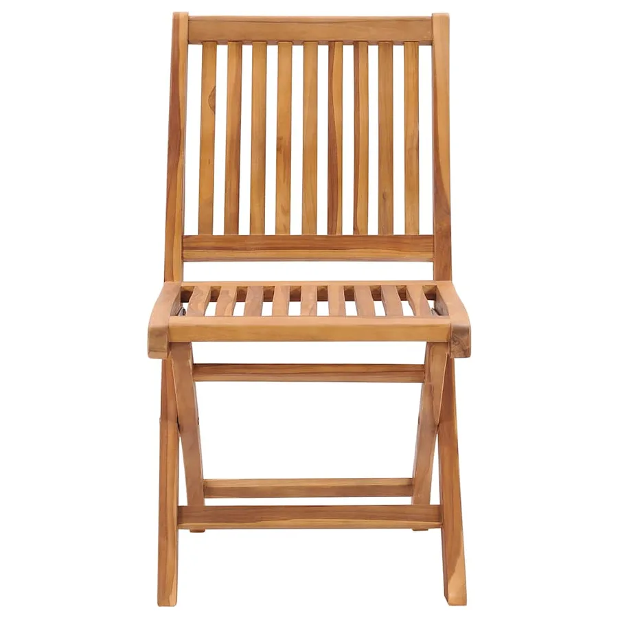 Chaises pliables de jardin avec coussins lot de 4 Teck solide - 5