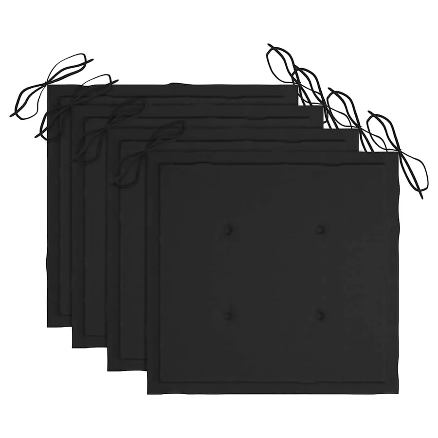 Chaises pliables de jardin avec coussins lot de 4 Teck solide - 7