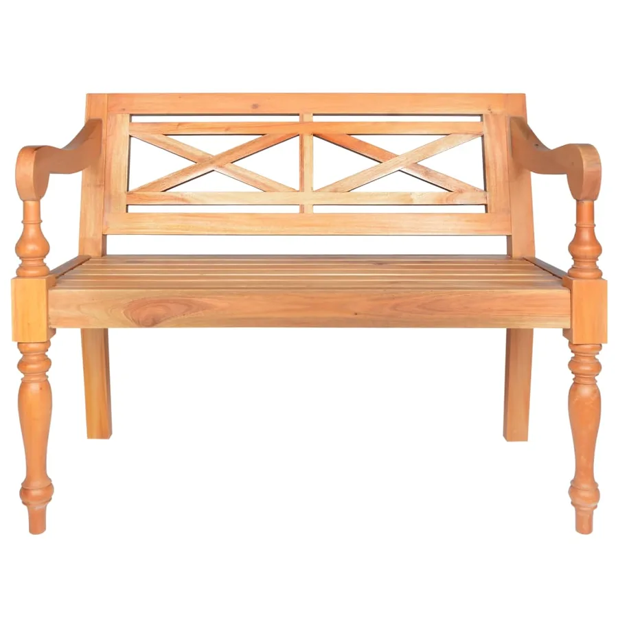 Banc Batavia 98 cm Bois d'acajou massif Marron clair - 2