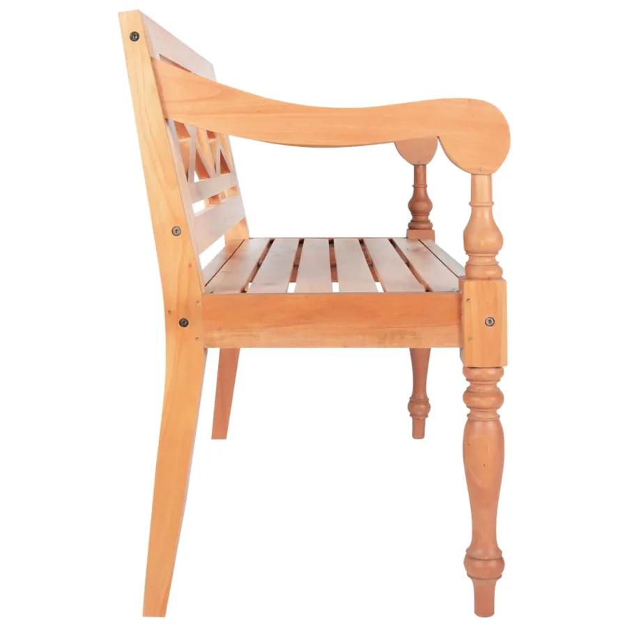 Banc Batavia 98 cm Bois d'acajou massif Marron clair - 3