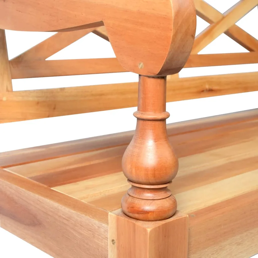 Banc Batavia 98 cm Bois d'acajou massif Marron clair - 4
