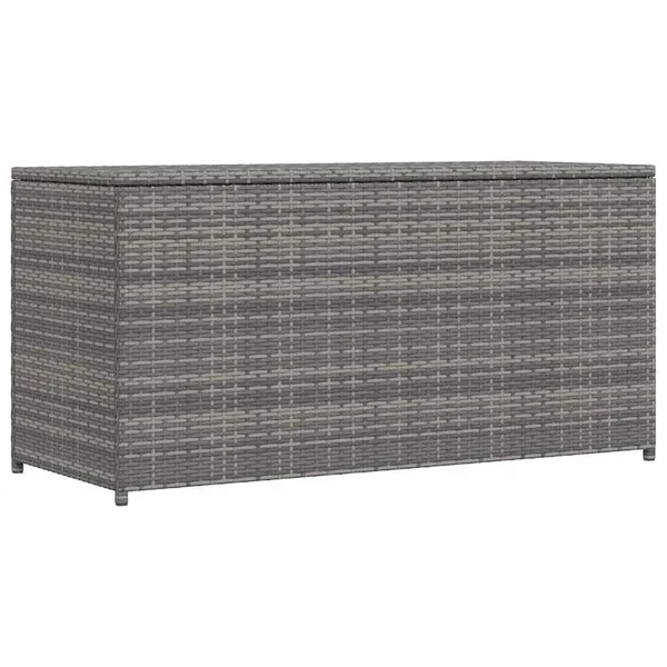 Boîte de rangement de jardin gris 120x50x60 cm résine tressée