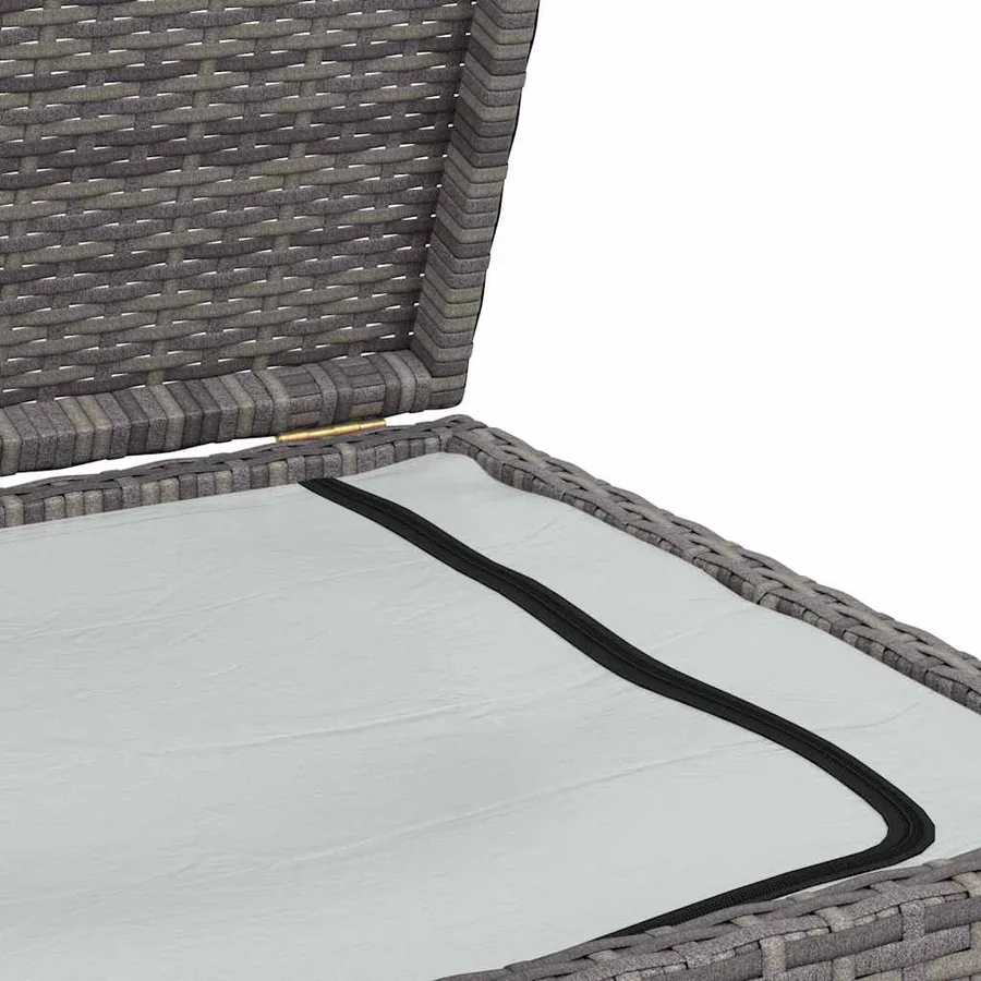 Boîte de rangement de jardin gris 120x50x60 cm résine tressée - 10