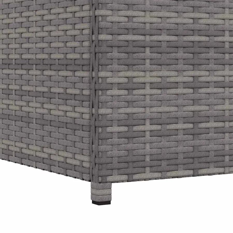 Boîte de rangement de jardin gris 120x50x60 cm résine tressée - 11