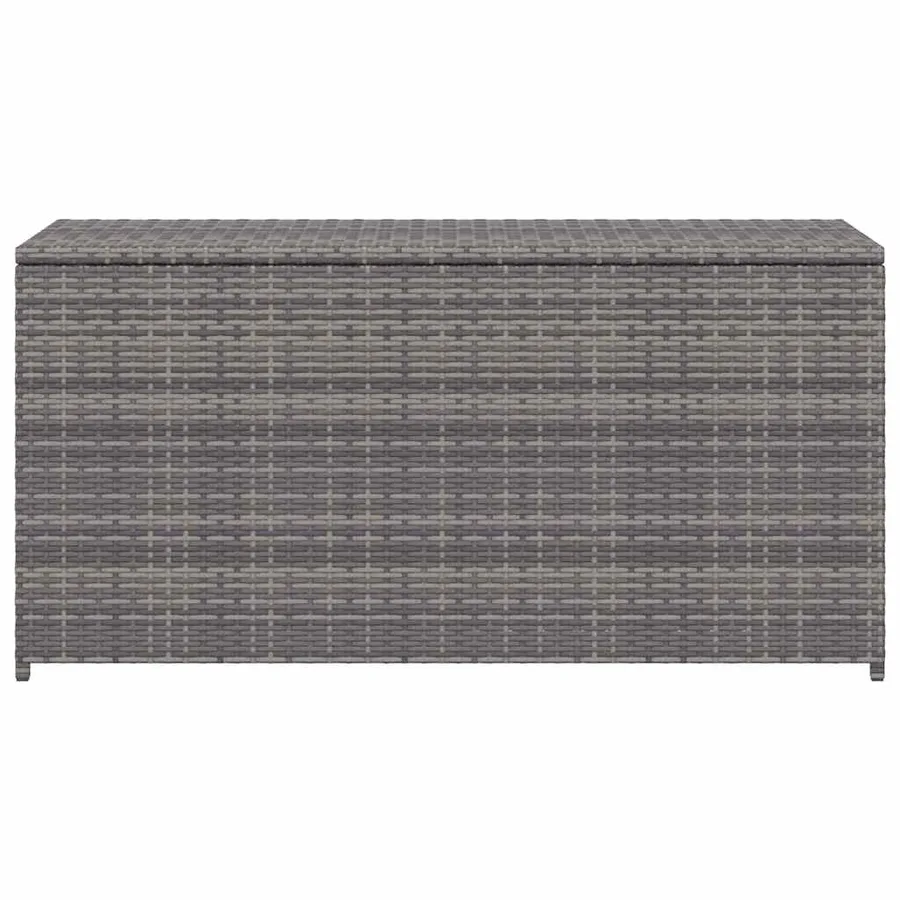 Boîte de rangement de jardin gris 120x50x60 cm résine tressée - 6
