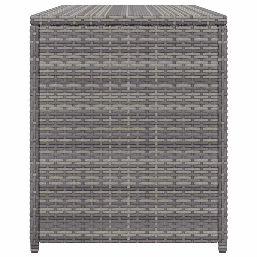 Boîte de rangement de jardin gris 120x50x60 cm résine tressée - 7
