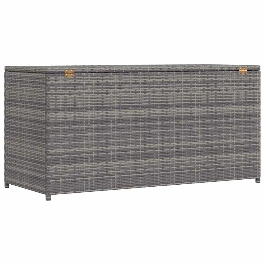 Boîte de rangement de jardin gris 120x50x60 cm résine tressée - 8