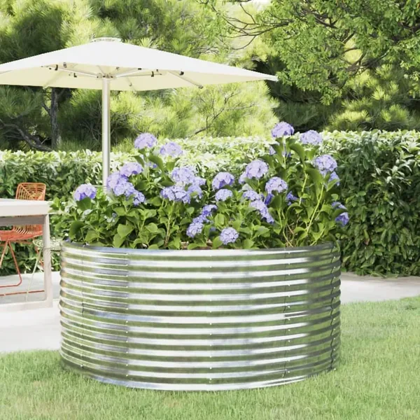 Lit surélevé de jardin Argenté Acier galvanisé