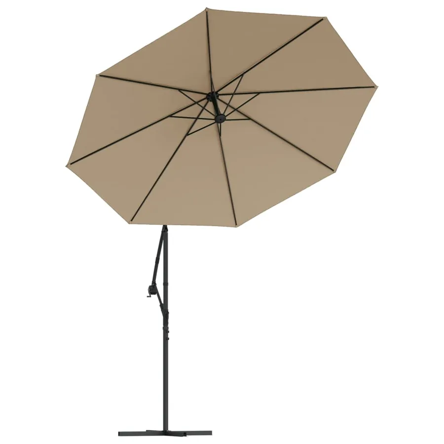 Parasol de jardin en porte-à-faux et lumières LED mât en acier - 4